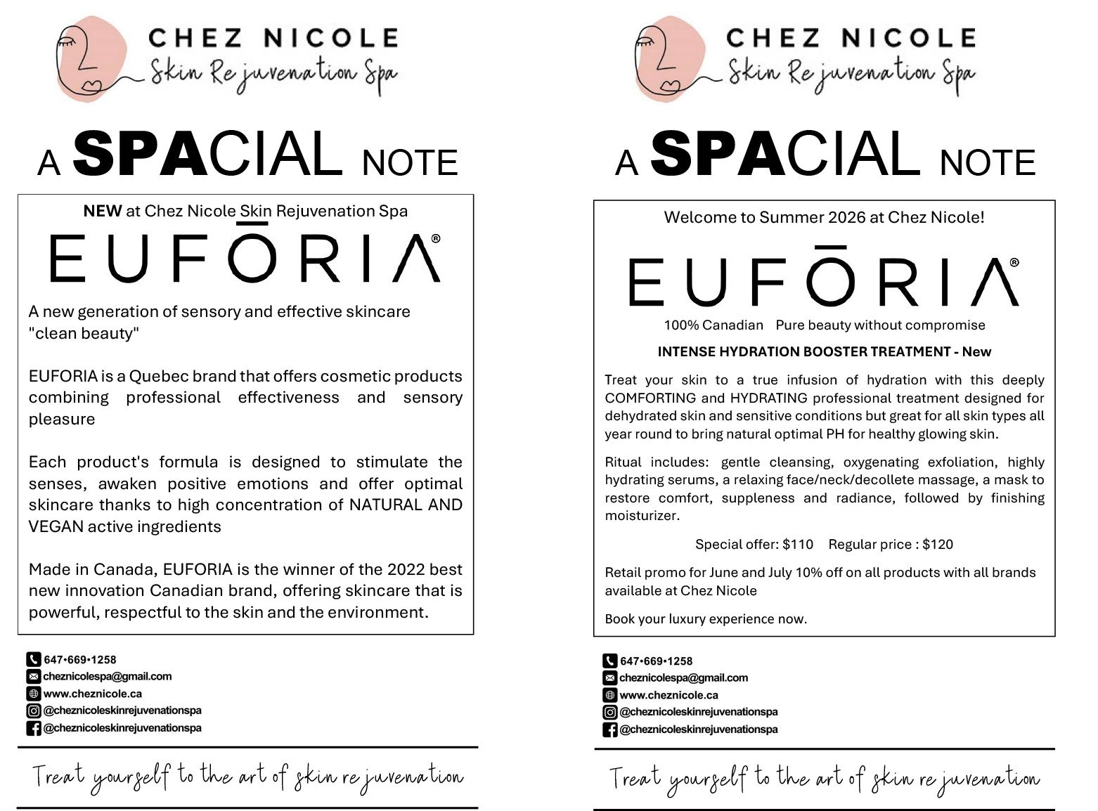 Current Promotions at Chez Nicole Skin Rejuvenation Spa
